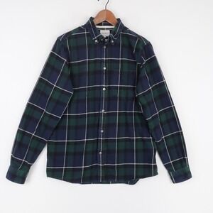 Norse Projects Anton Shirt Mens L Green Plaid Brushed Flannel Organic Cotton